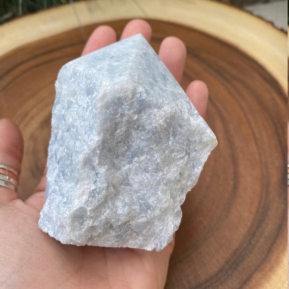 Blue Calcite Polished Point, Throat Chakra, Confidence Stone, Office Decor - Picture 5 of 6